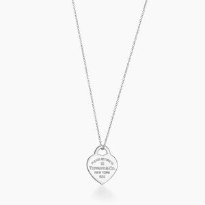 Tiffany Heart Tag Pendant in Sterling Silver with a Diamond